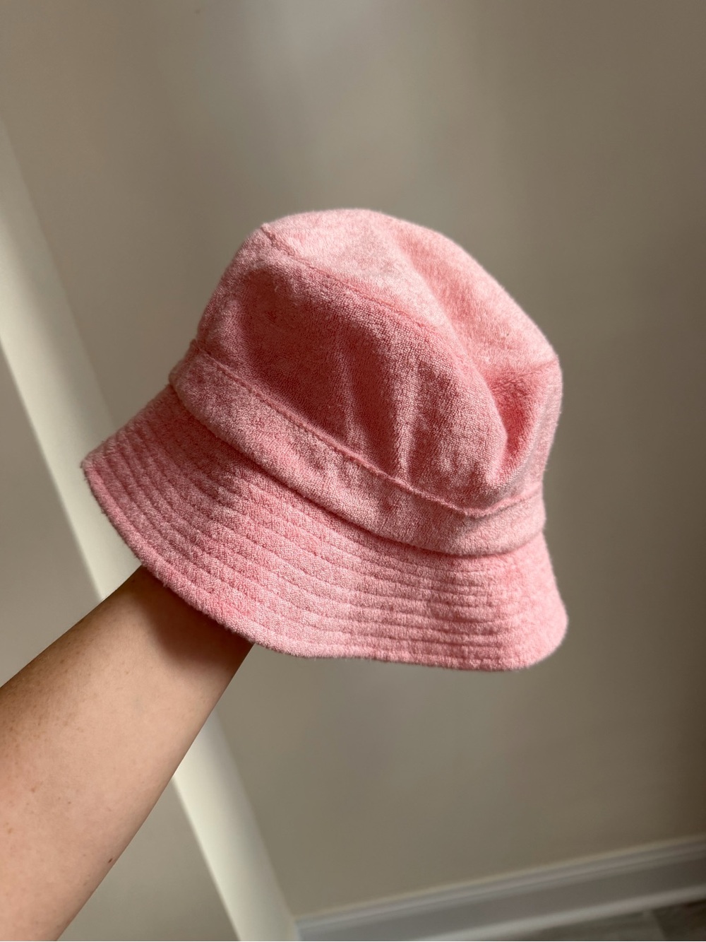 Wayf Pink Bucket Hat - Soft Terry Cloth